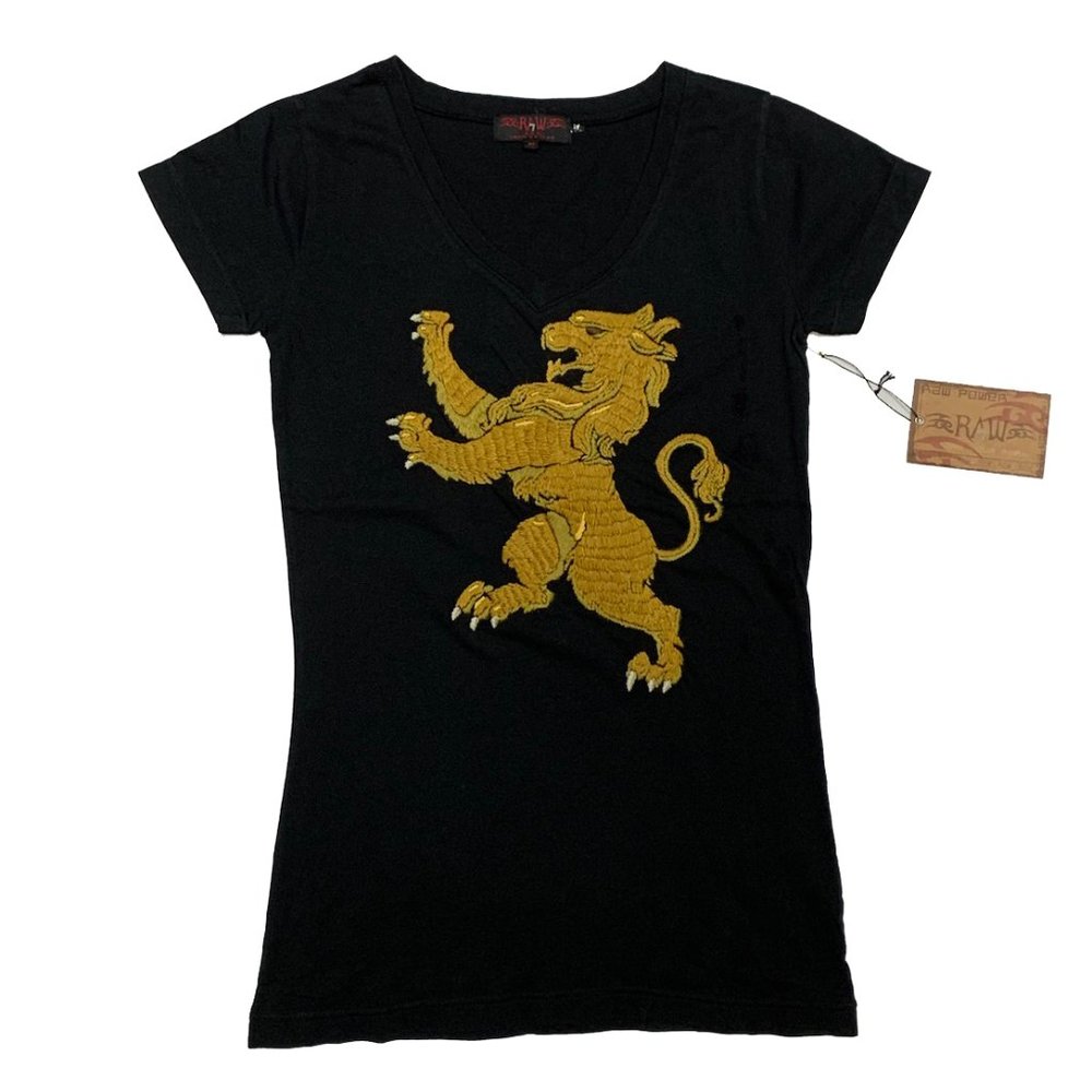 Raw7 V-Neck T-Shirt "Lion" - Black